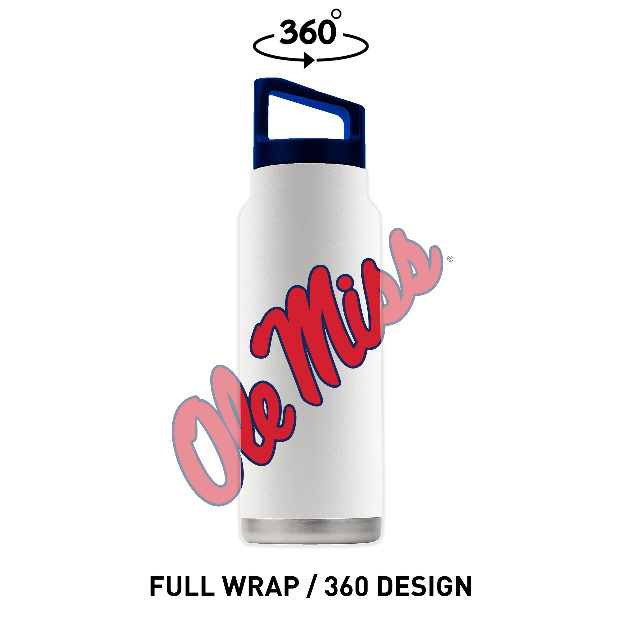 Ole Miss 40oz White Bottle