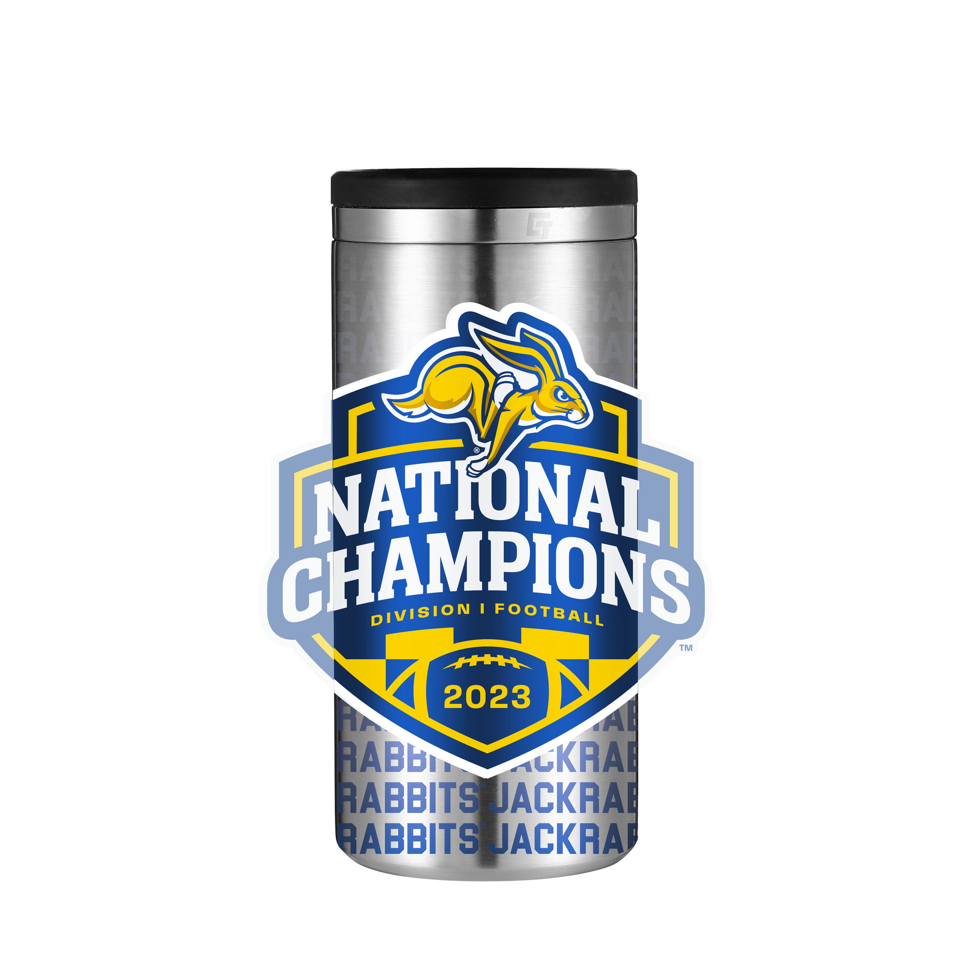 South Dakota State 2023 National Champs Stainless Steel Skinny Can Koozie