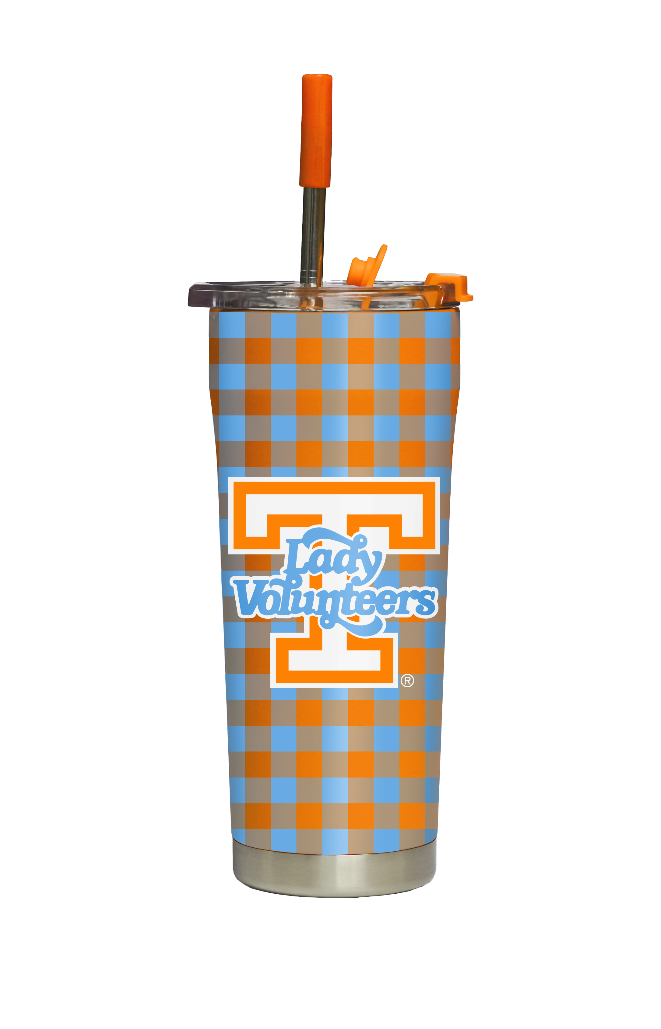 GameTime SideKicks - Tennessee Lady Vols Straw Tumbler Gingham