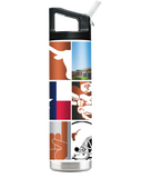 Texas 22oz College Vault Bottle by gametimesidekicks, white stainless steel water bottle with Texas logo and black lid.