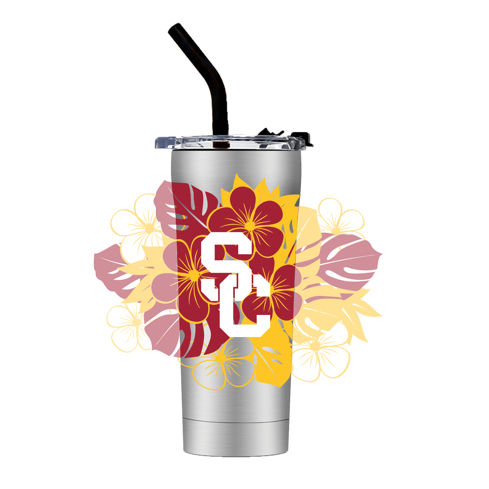Southern California Straw Floral Tumbler