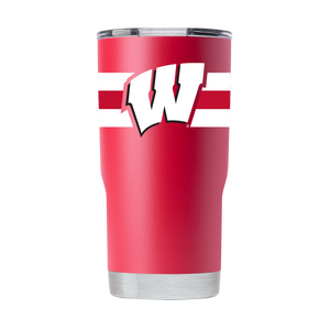 Wisconsin 20oz Red Tumbler with Stripes