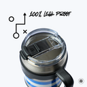 a close up of a coffee cup with a lid