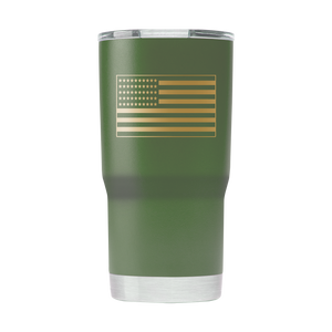 Florida State 20oz Olive Green Tumbler - American Flag Design