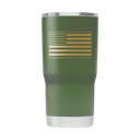 TCU 20oz Olive Green Tumbler - American Flag Design