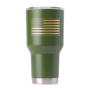 Florida 30oz Olive Green Tumbler - American Flag Design