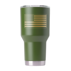 Auburn 30oz Olive Green Tumbler - American Flag Design