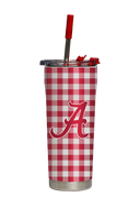 Alabama Straw Tumbler Gingham