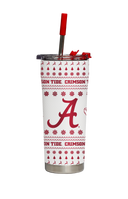 Alabama Christmas Sweater Straw Tumbler