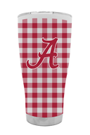 Alabama 30oz Tumbler Gingham