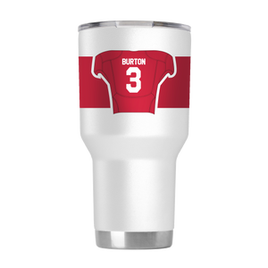 Jermaine Burton 30oz White Tumbler