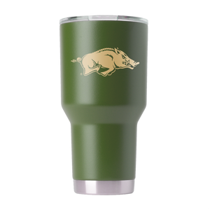 Arkansas 30oz Olive Green Tumbler - American Flag Design