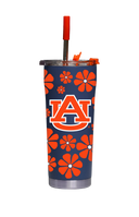 Auburn Straw Tumbler Retro Floral