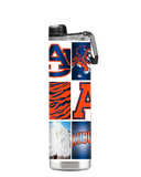 Auburn 22oz College Vault Bottle by gametimesidekicks, clear sports water bottle with Auburn logo and white lid.