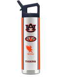 Auburn 22oz Mascot Bottle by gametimesidekicks, showing the back view with Auburn mascot logo and white lid.