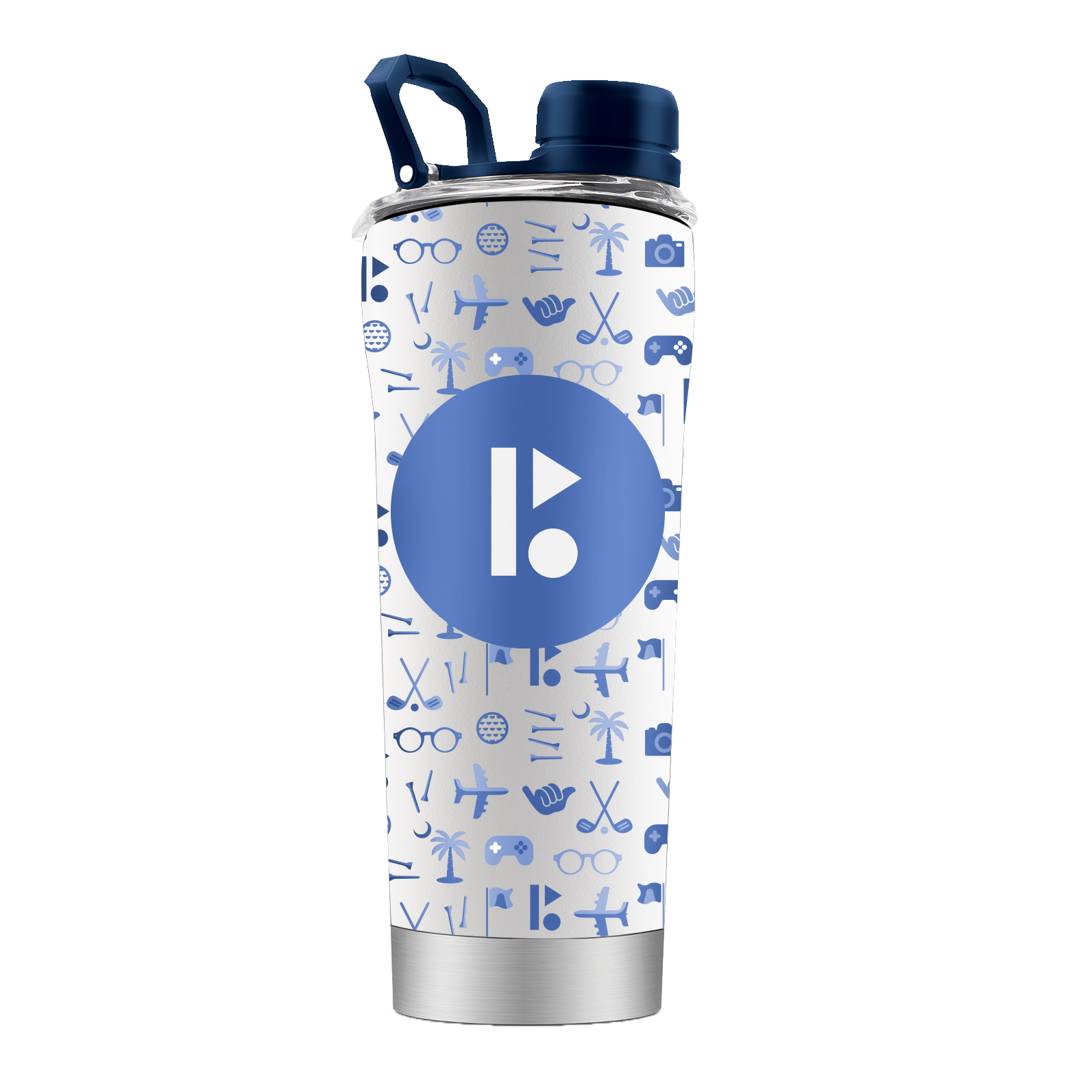 Bryan Bros Golf Ball White Shaker Bottle