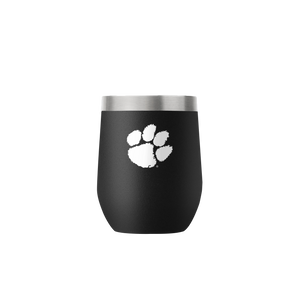 Clemson 12oz Stemless Black Tumbler