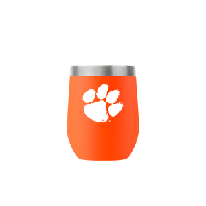 Clemson 12oz Stemless Orange Tumbler