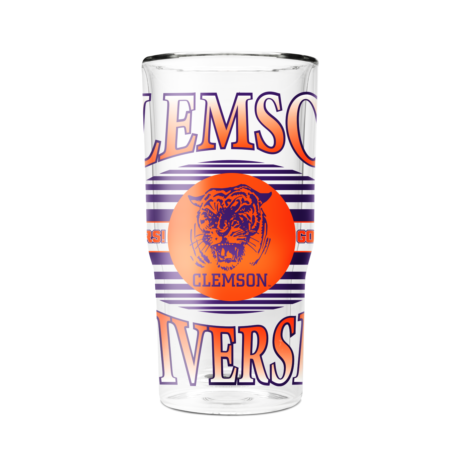 Clemson College Vault 16oz 2-Pack Glass Tumblers