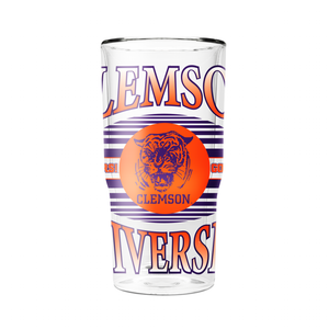 Clemson College Vault 16oz 2-Pack Glass Tumblers