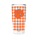 Clemson 16oz 2-Pack Glass Tumblers Gingham