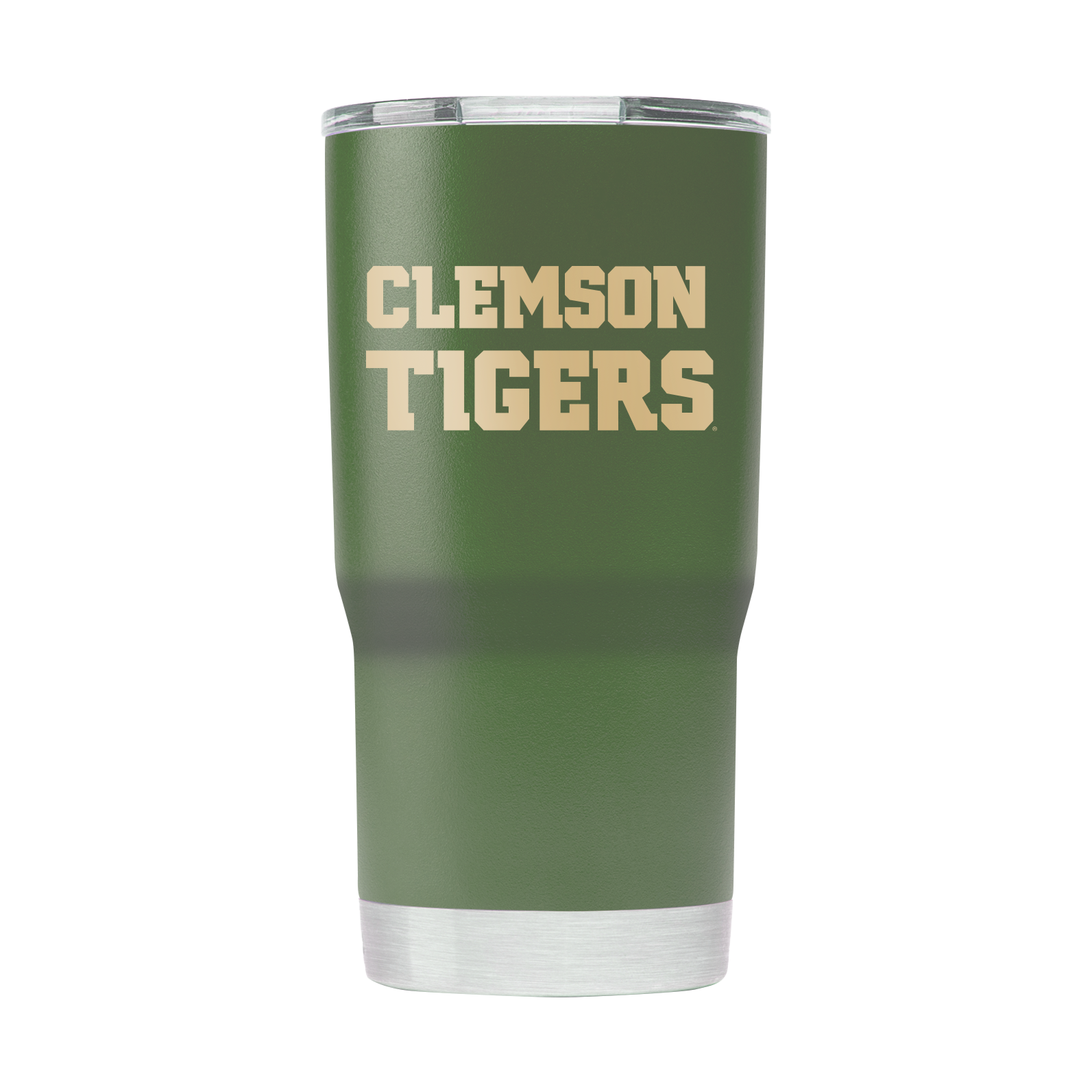 Clemson 20oz Olive Green Tumbler - American Flag Design