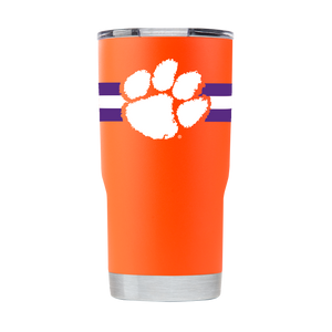 Clemson 20oz Striped Orange Tumbler