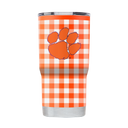 Clemson 20oz Tumbler Gingham
