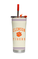Clemson Cream ProGloss Straw Tumbler