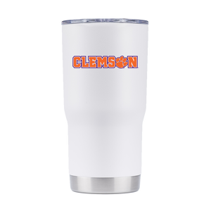 Clemson 20oz White Tumbler