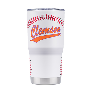 Clemson 20oz White Baseball Tumbler