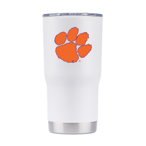 Clemson 20oz White Tumbler