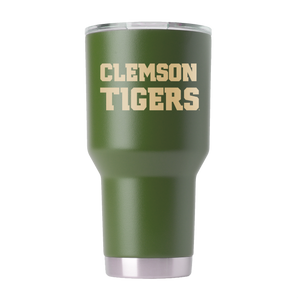 Clemson 30oz Olive Green Tumbler - American Flan Design