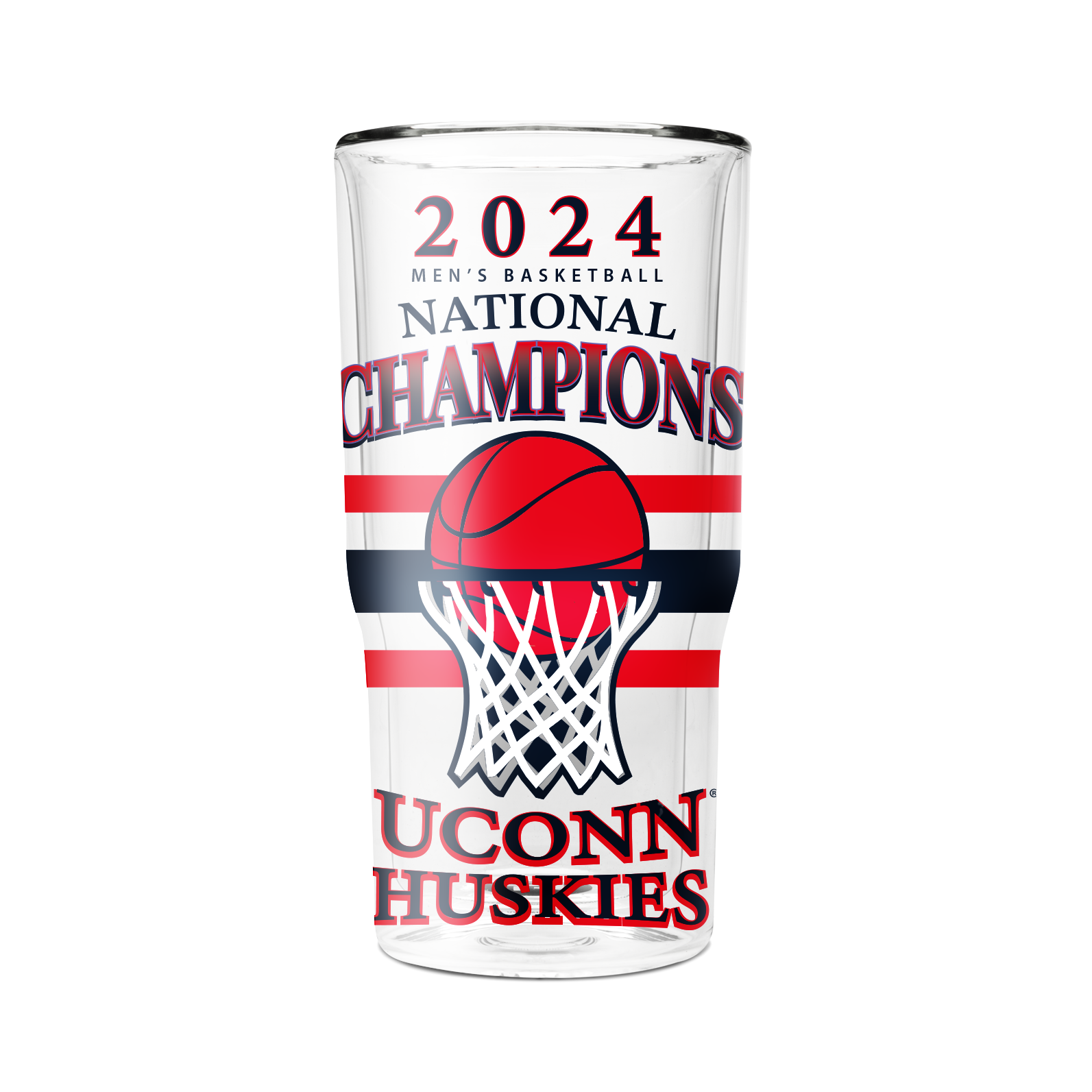 UConn 16oz 2-Pack Glass Tumblers - 2024 National Champions