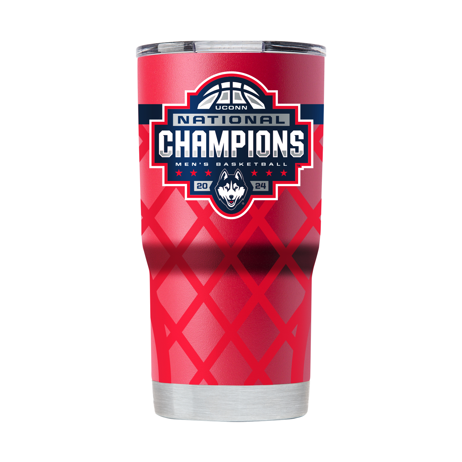 UConn 20oz Red Basketball Tumbler - 2024 National Champions