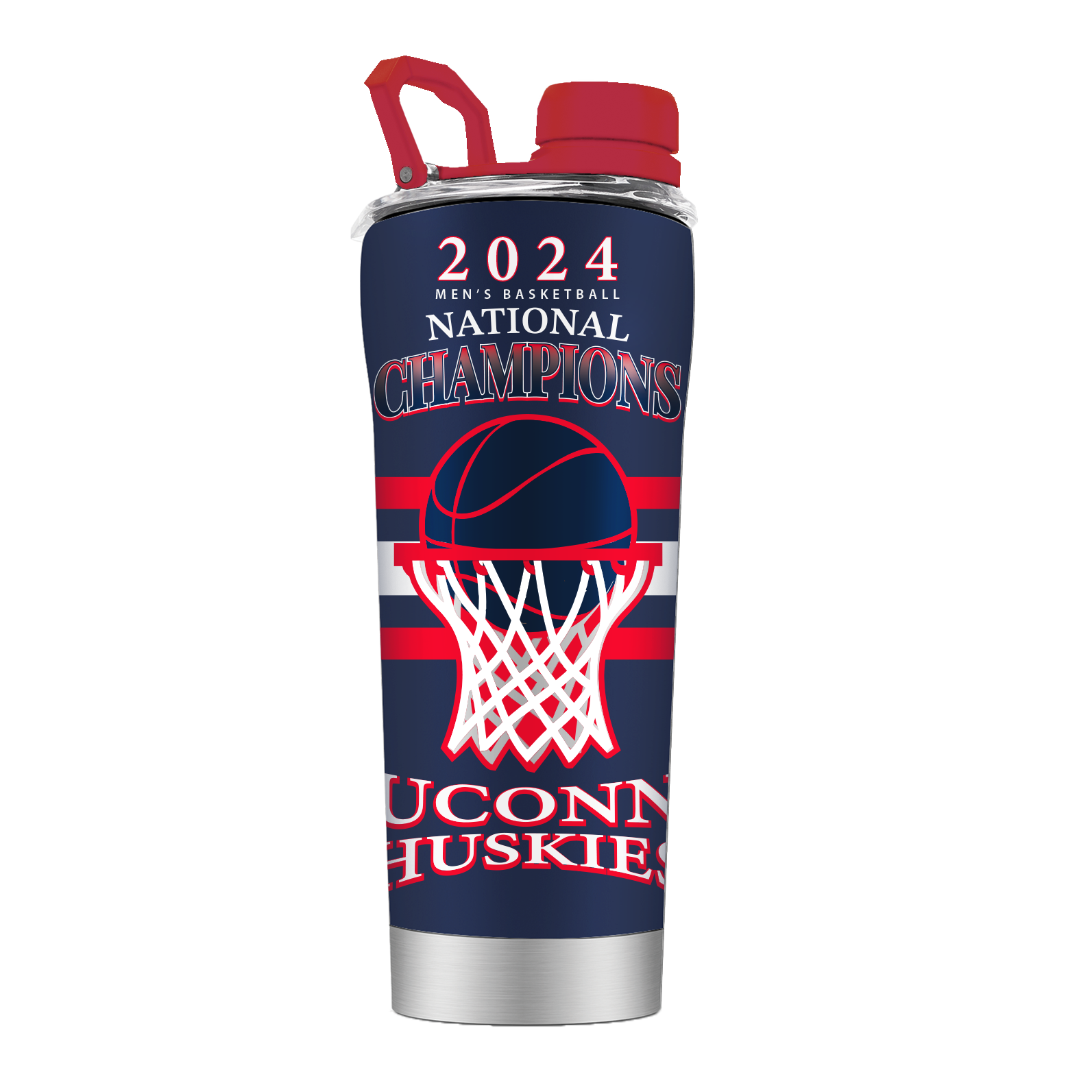 UConn Basketball Stainless Steel Shaker - 2024 National Champions