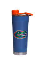 Florida stainless steel shaker bottle with barbell design by gametimesidekicks, ideal for gym and fitness enthusiasts.