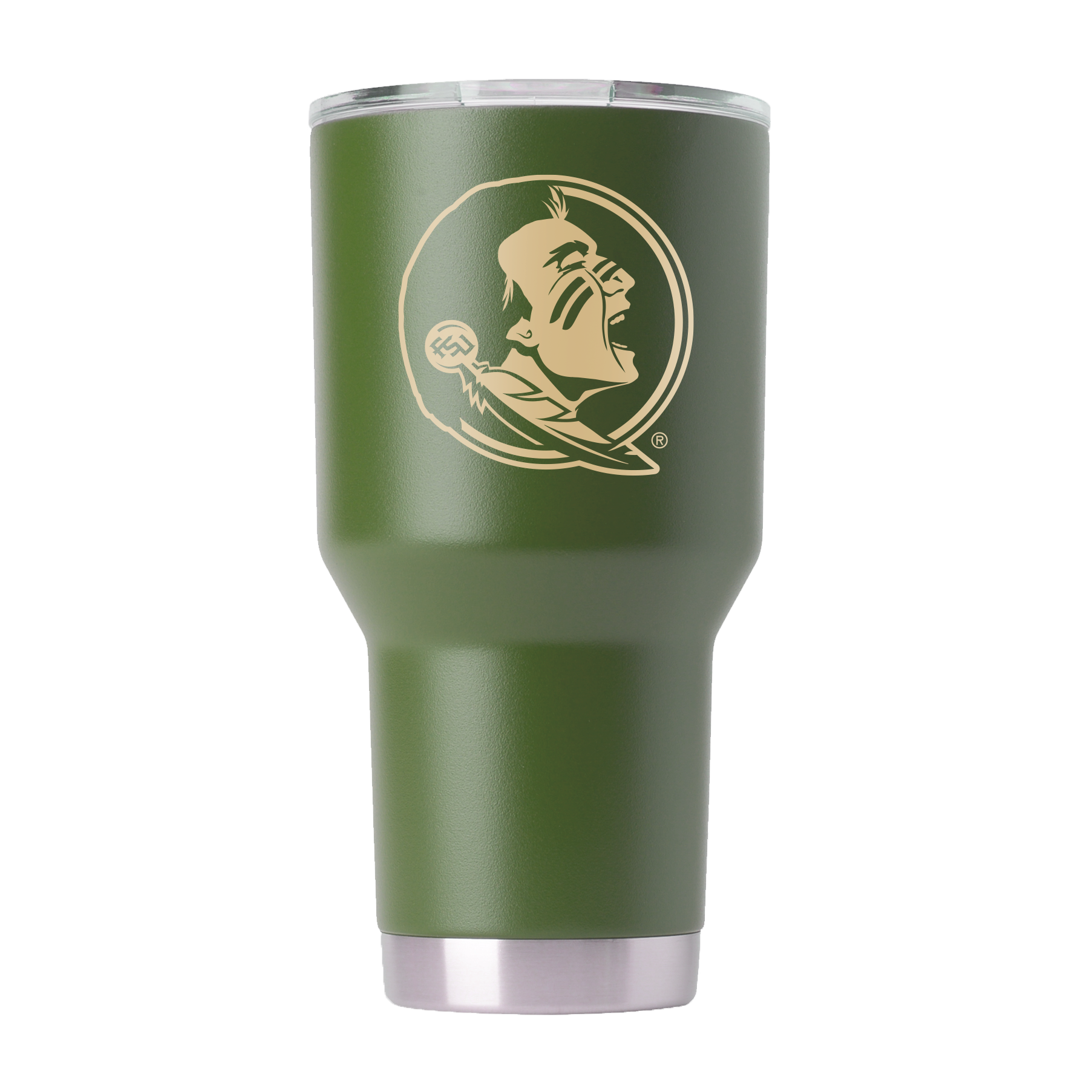 Florida State 30oz Olive Green Tumbler - American Flag Design