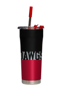 Georgia "Dawgs" Black Straw Tumbler