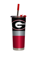 Georgia "Dawgs" Black Straw Tumbler