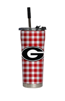 Georgia Straw Tumbler Gingham
