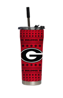 Georgia Christmas Sweater Straw Tumbler