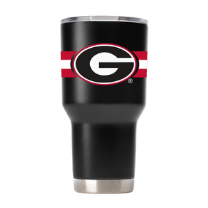 Georgia 30oz Black Stainless Steel Tumbler - Stripes