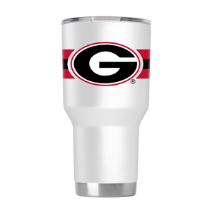 Georgia 30oz White Stainless Steel Tumbler - Stripes