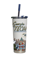 Georgia Tech Straw Tumbler Campus Icons