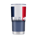 France soccer fan 20oz tumbler by gametimesidekicks, featuring France team colors and logo, with a sleek stainless steel design.
