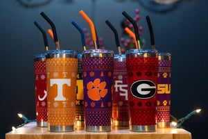 Auburn "Aubie" Straw Tumbler - Christmas Collection