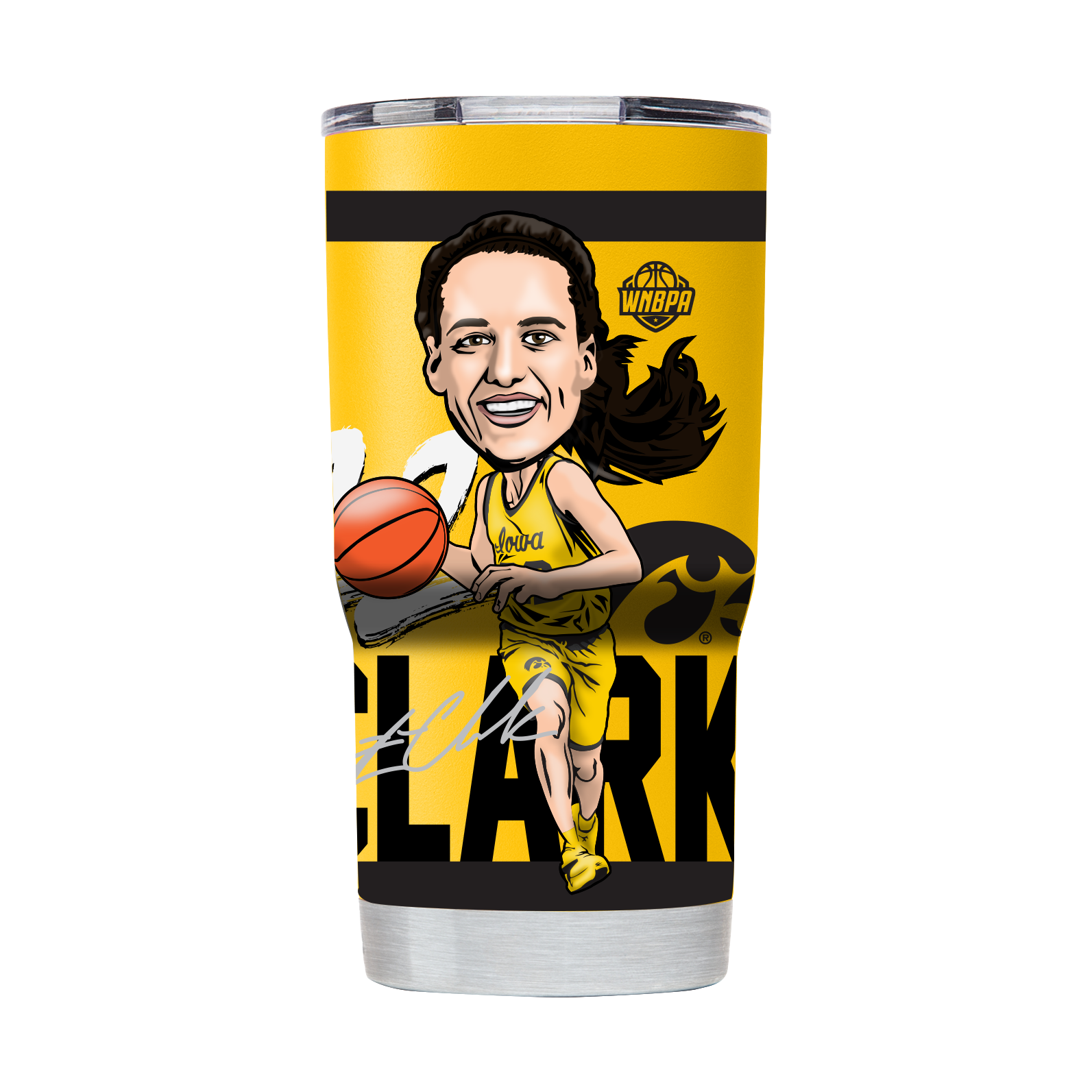 Caitlin Clark Iowa WNBPA 20oz Yellow Tumbler