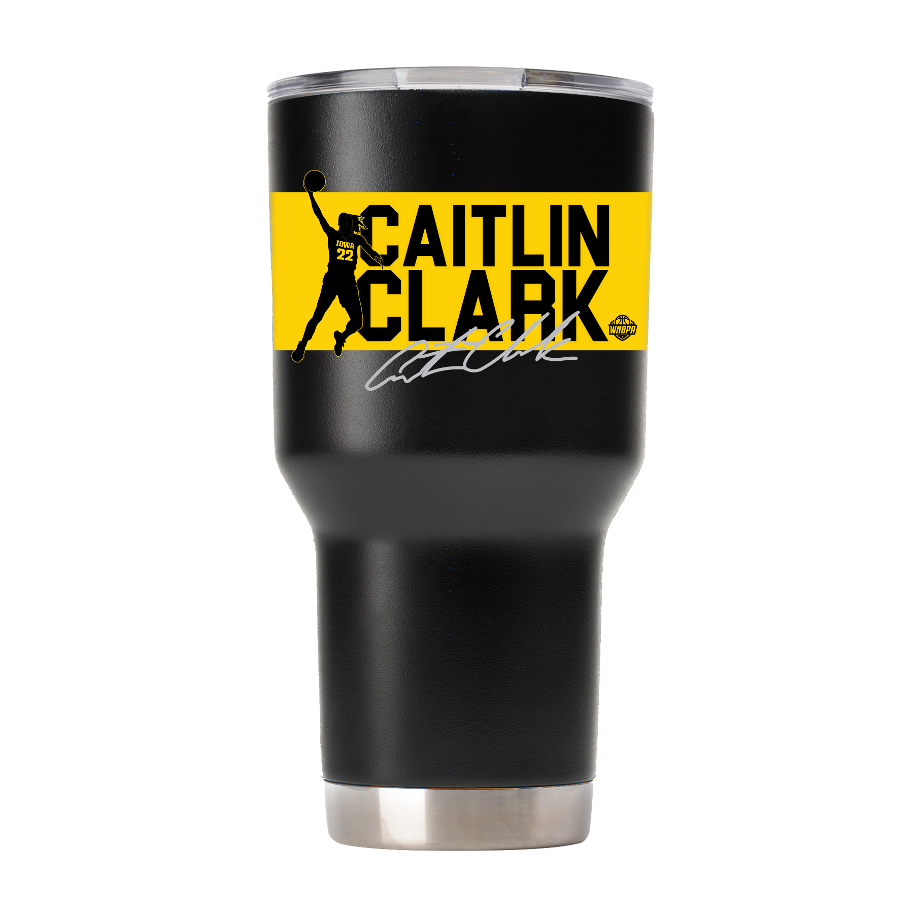 Caitlin Clark Iowa WNBPA 30oz Black Tumbler