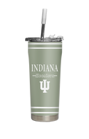 Indiana Straw Tumbler Sage ProGloss by gametimesidekicks, a durable straw tumbler with a glossy finish and sage green color.